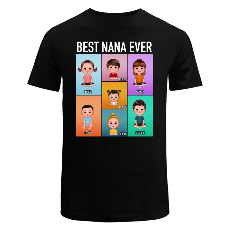 Best Mom Grandma Ever Doll Kids In Colorful Frame Personalized Shirt