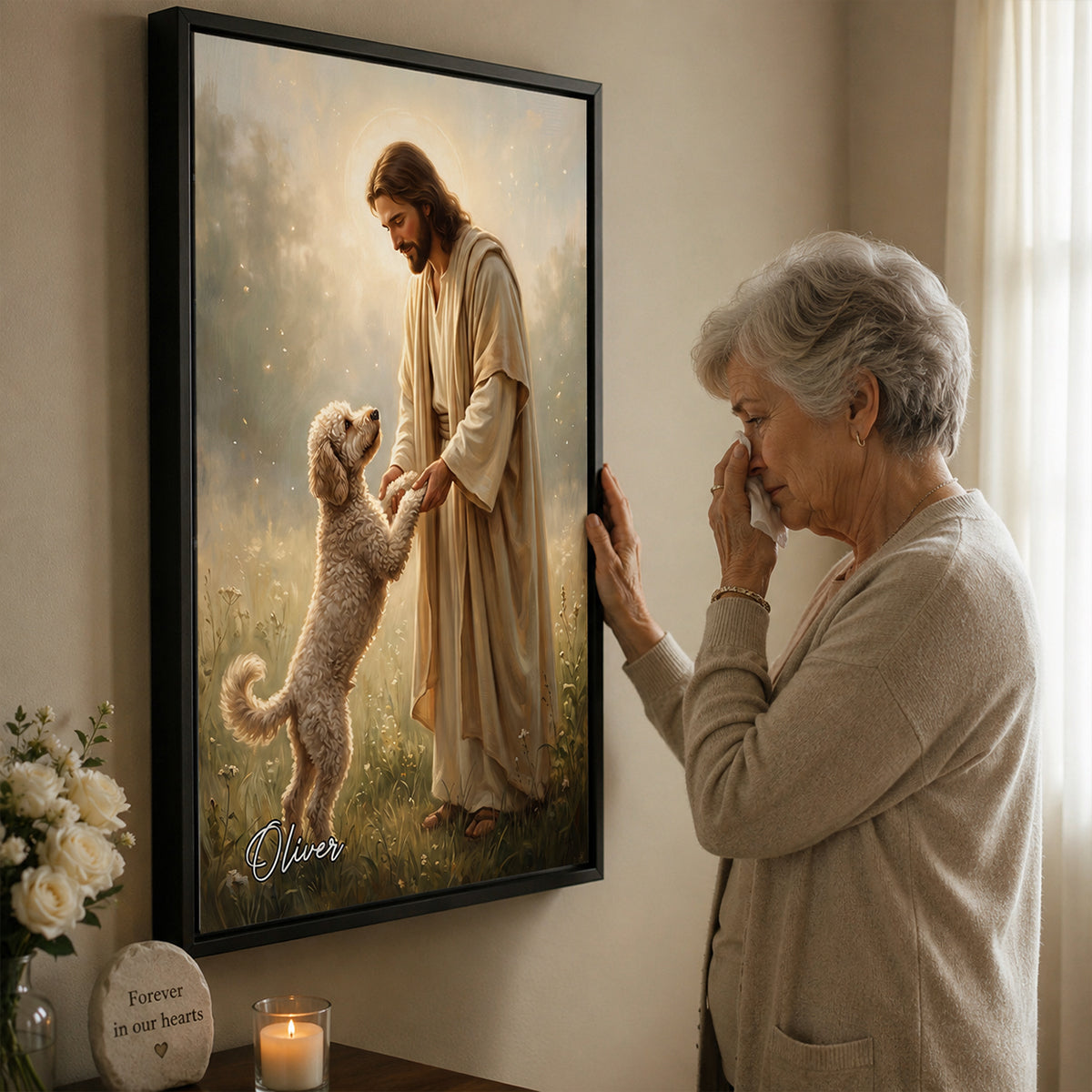 Jesus And Pet Memorial - Personalized Poster - Memorial Gift, Gift For Pet Lovers