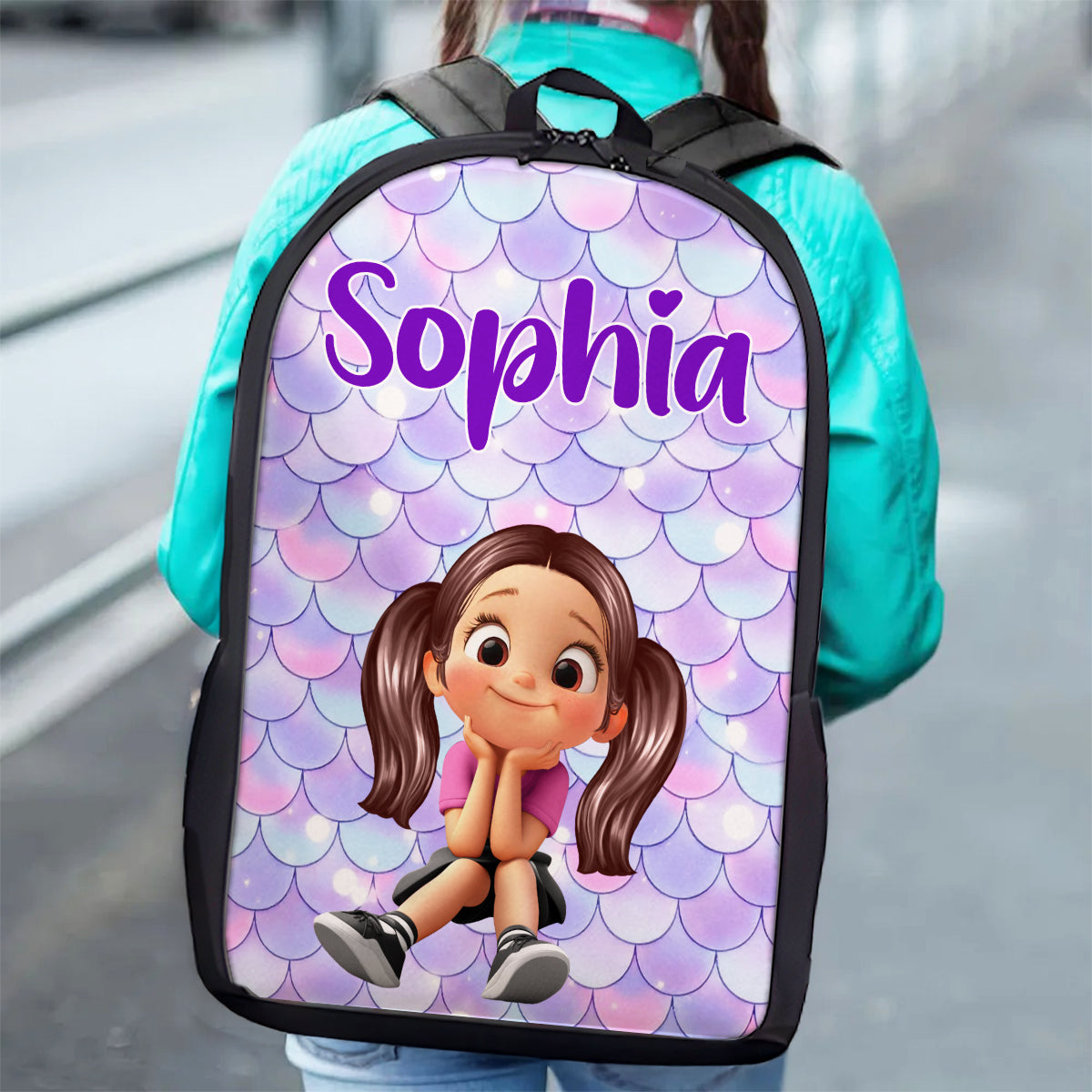 Floral Pink Pattern Personalized Backpack, Custom Back to School Kids Backpack, Kindergarten Elementary School Bookbag for Girl