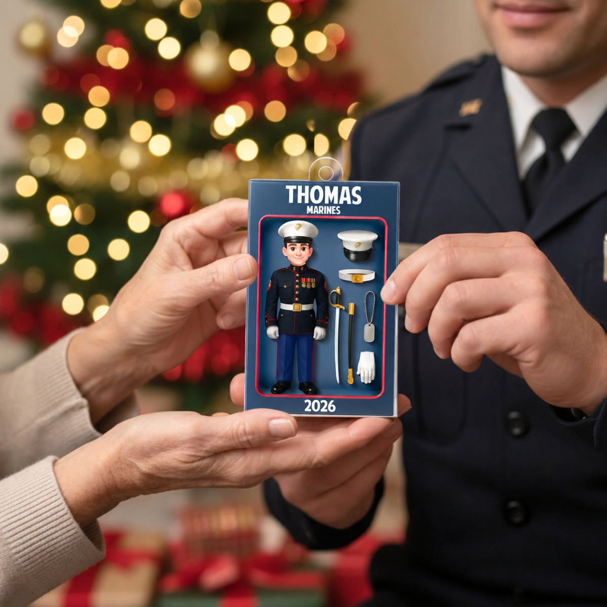 Military Action Figure - Personalized Acrylic Ornament - Special Gift For The Military