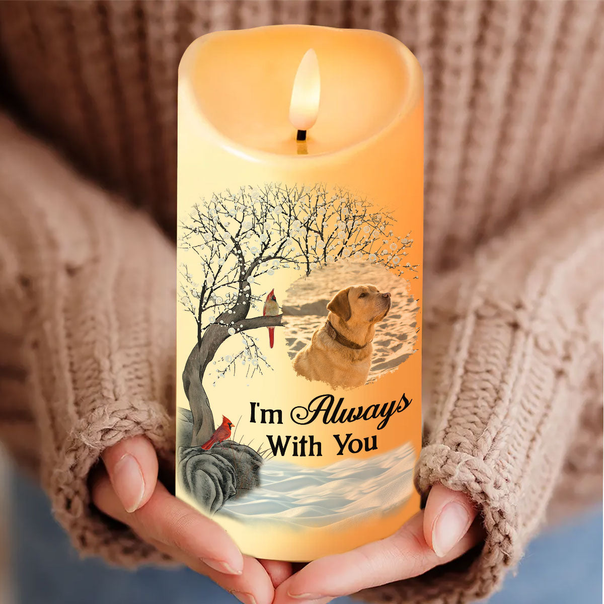 Upload Photo A Companion Is Gone But The Memory Lives On Personalized Flameless LED Candle, Christmas Gift, Sympathy Gift For Pet Lovers