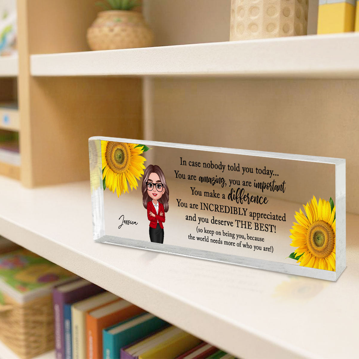 You Are Incredibly Appreciated Coworker Colleagues Affirmations Personalized Acrylic Desk Name Plate, Teacher Appreciation Gift, Retirement Gift For Coworkers, Boss, Teachers