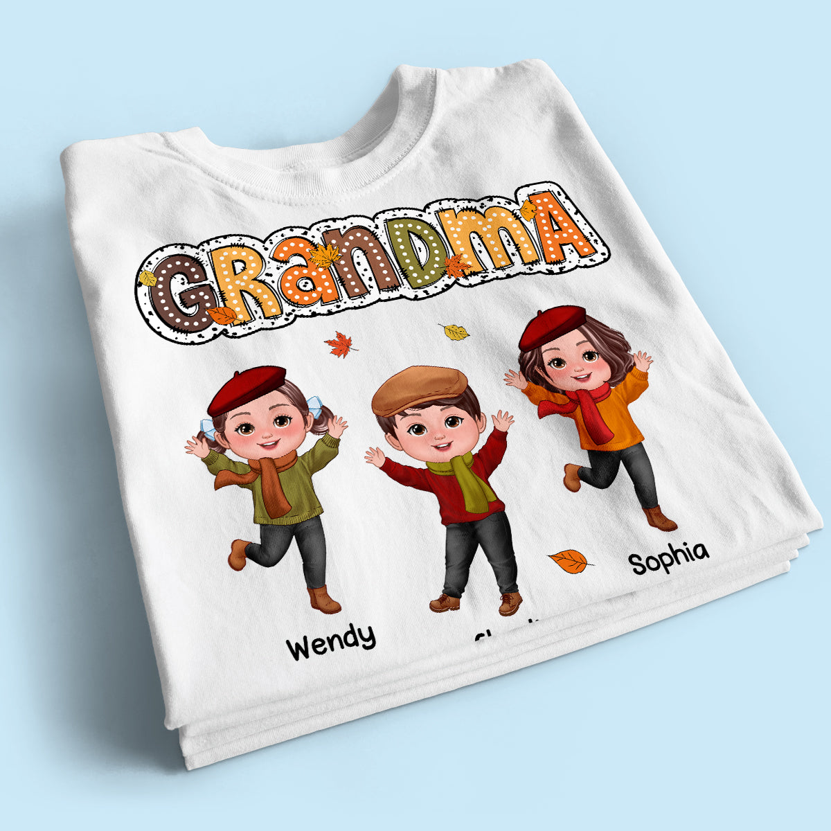 Grandma Fall Season Dalmatian Dot Happy Kids Personalized Shirt