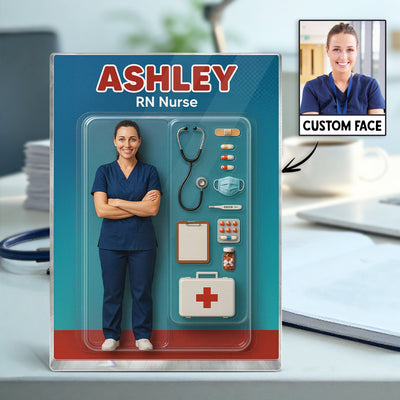 3D Effect Nurse Custom Figure Personalized Flat Rectangle Acrylic Block