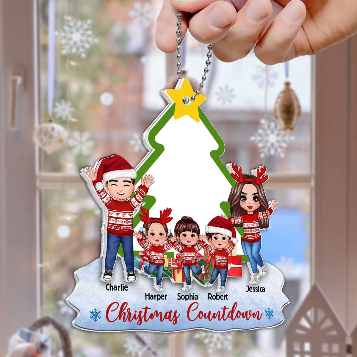 Family Countdown To Christmas Personalized 2-Layer Acrylic Ornament