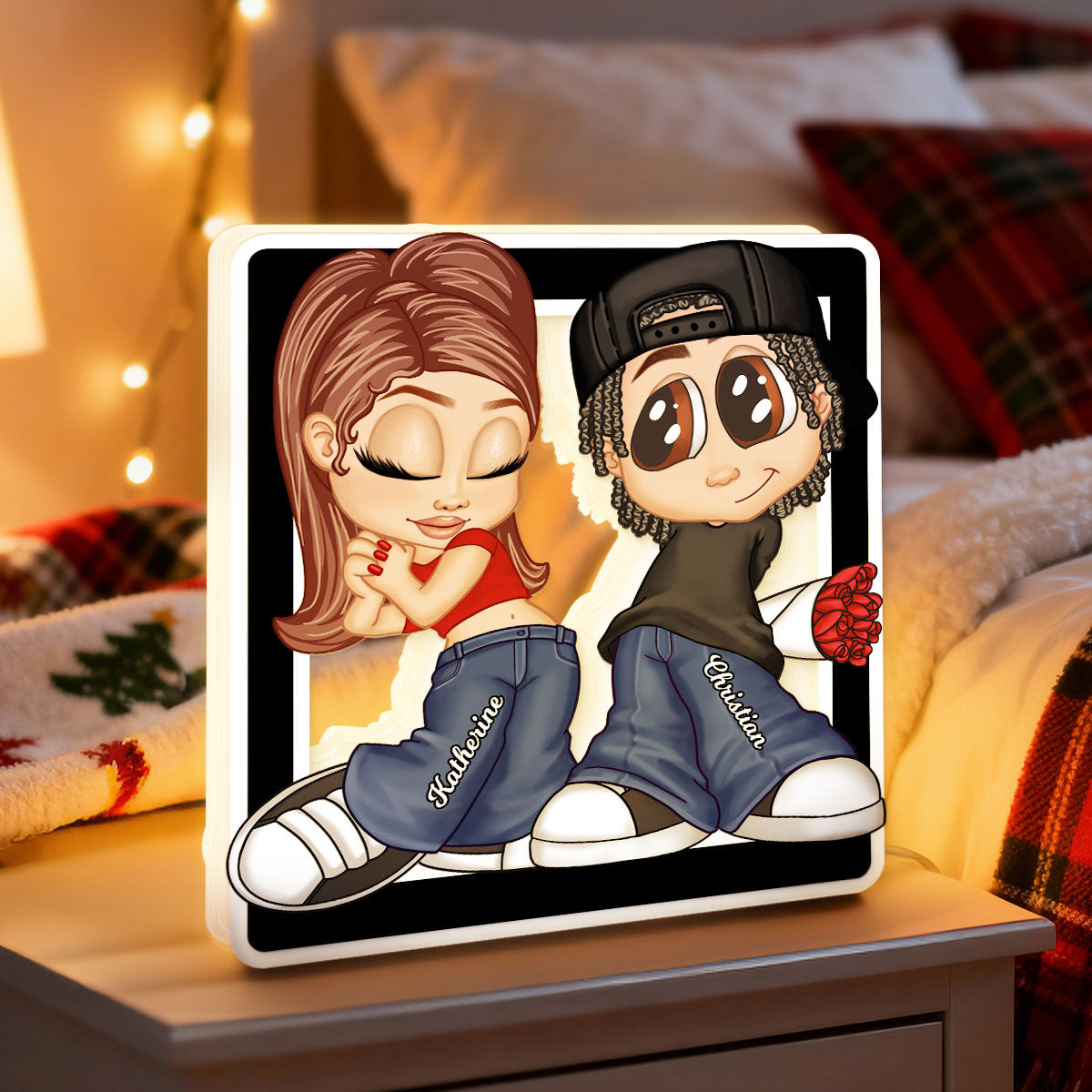 Y2K Style Couple Forever Love - Personalized Light Box - Gift For Couple
