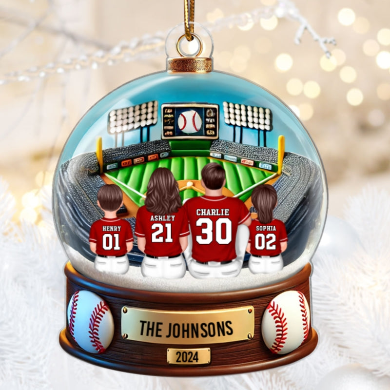 Baseball Family Watching Game Ballpark Sport Lover Personalized Acrylic Ornament