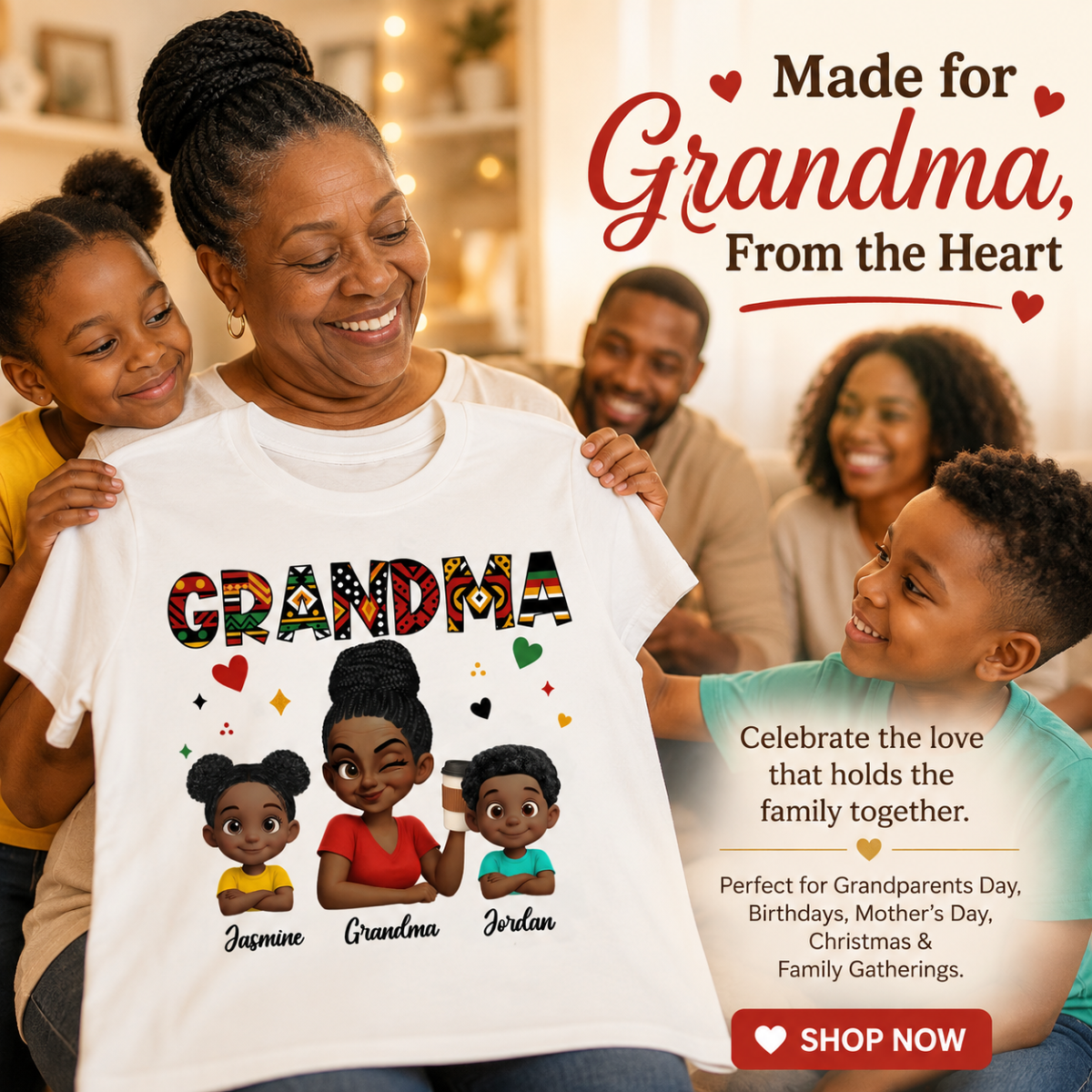 Tribal Pattern Grandma Grandkids Love - Personalized Shirt - Gift For Grandma