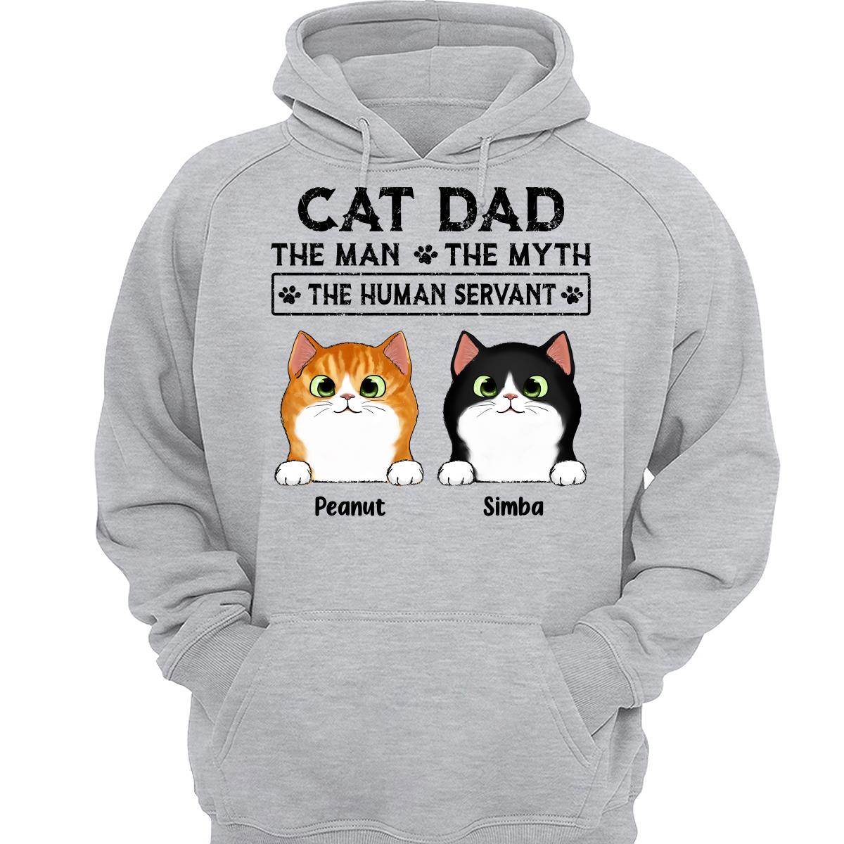 Cat Dad The Man The Myth The Human Servant Personalized Shirt