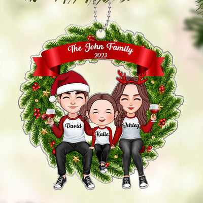 Family Wreath Personalized Acrylic Ornament