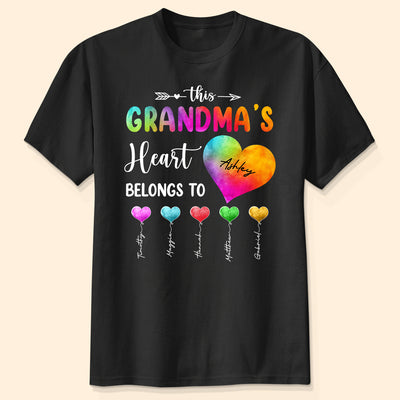Colorful Patterned This Grandma Heart Belongs To Personalized Shirt