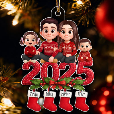 Our Family 2025 Keepsake - Personalized Acrylic Ornament - Christmas Decor for Family