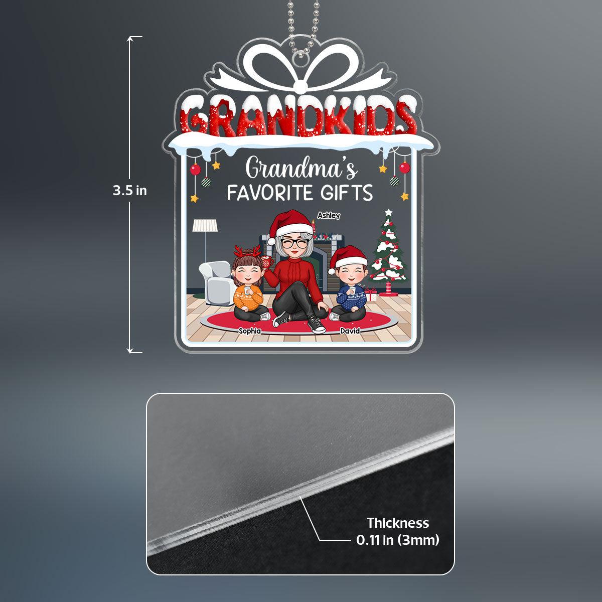Grandma‘s Favorite Gift Grandkids Personalized Acrylic Ornament