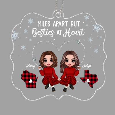 Long Distance Besties Christmas Doll Personalized Acrylic Ornament