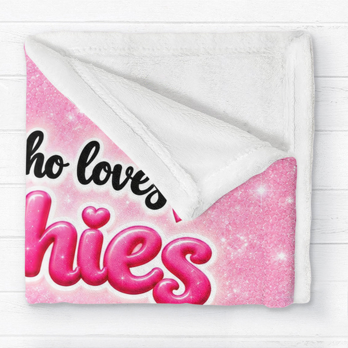 Cute Girl Loves Squishies - Personalized Fleece Blanket - Gift For Daughter, Granddaughter