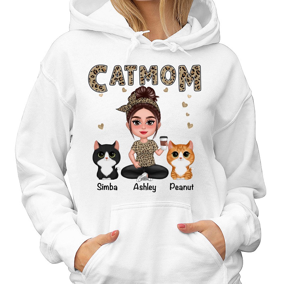 Pretty Doll Cat Mom Leopard Personalized Shirt