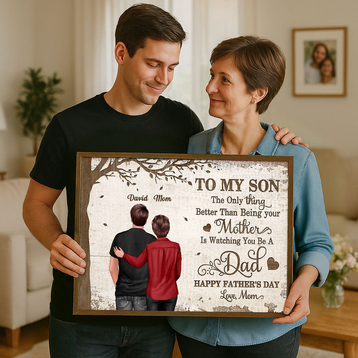 Under Tree To My Son From Mom Personalized Poster| Heartfelt Father's Day For Son