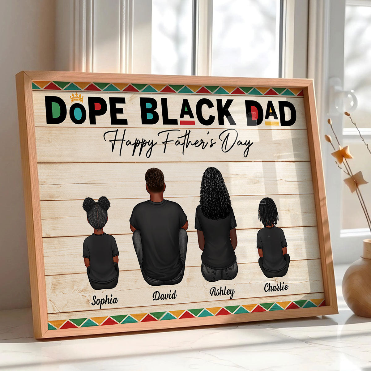 Dope Black Dad Personalized Poster| Heartfelt Father's Day Gift For Dad