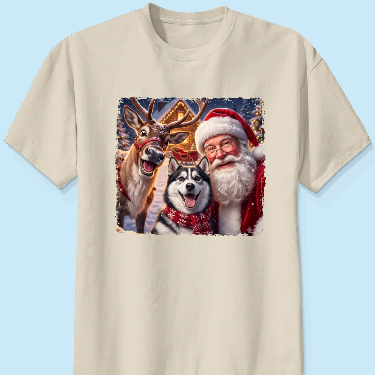 Dog Cat Selfie with Santa - Personalized Shirt - Funny Christmas Gift for Pet Lovers