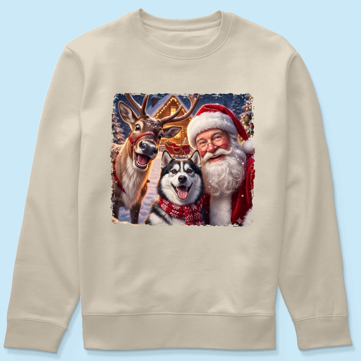 Dog Cat Selfie with Santa - Personalized Shirt - Funny Christmas Gift for Pet Lovers