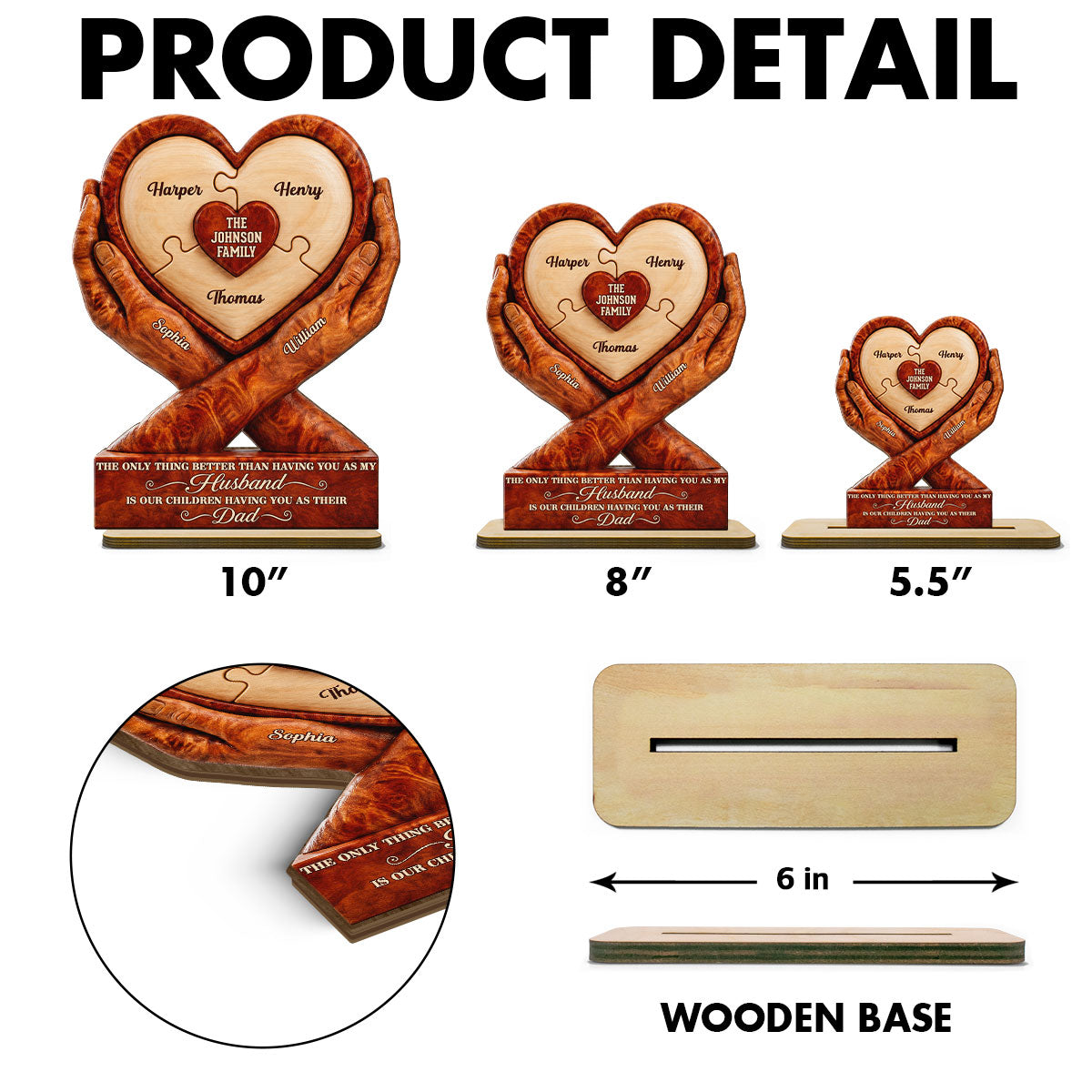 Our Children Having You As Their Dad 2D Flat Printed - Personalized 2-Layered Wooden Plaque - Father's Day Gift For Husband