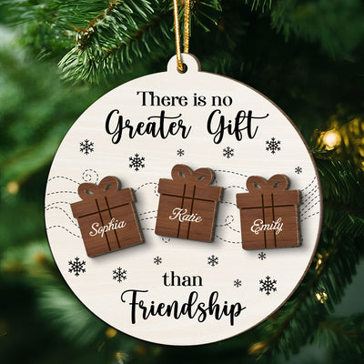 Friendship Siblings Family There Is No Greater Gift Personalized 2-Layer Wooden Ornament