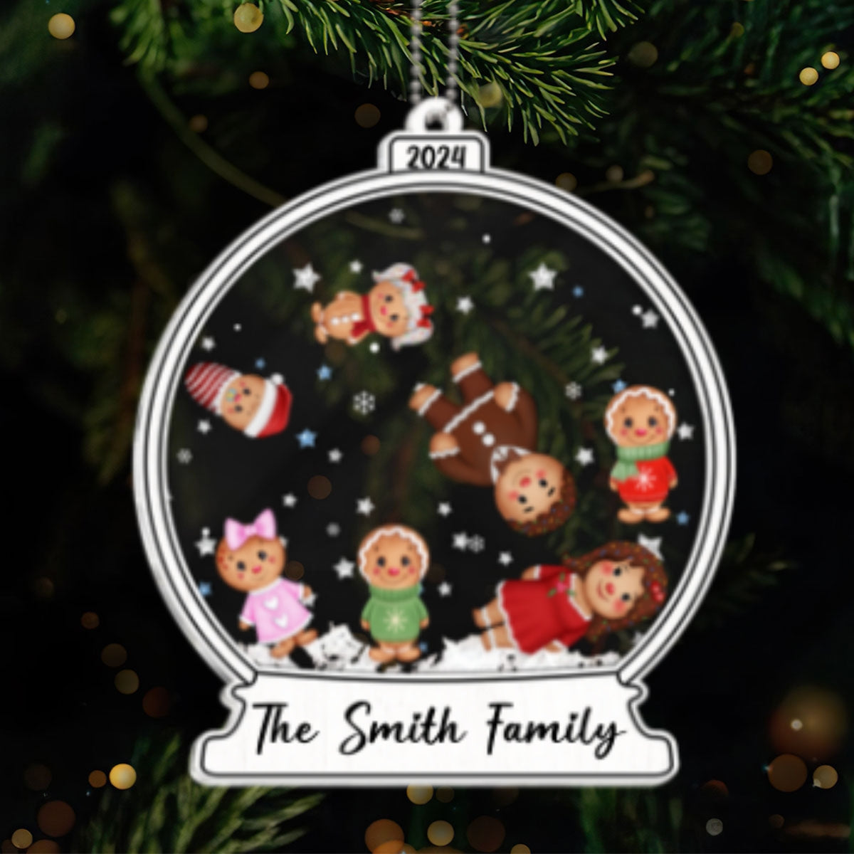 Gingerbread Cookies Family Personalized Shaker Ornament, Christmas Gift