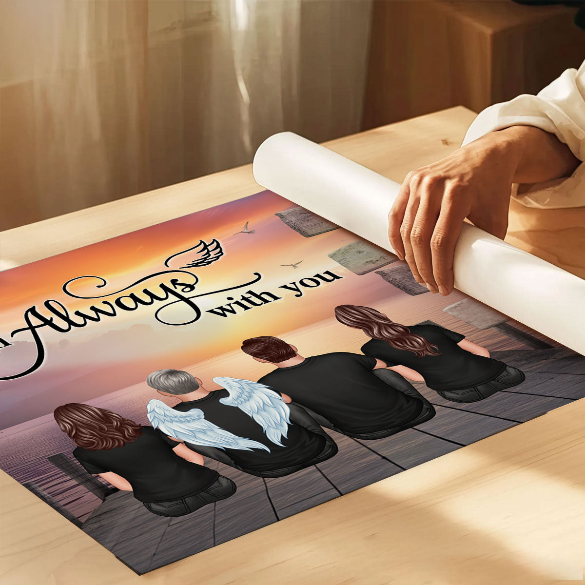 Family Sign Posts I Am Always With You Memorial Personalized Poster, Sympathy Gift, Remembrance Gift