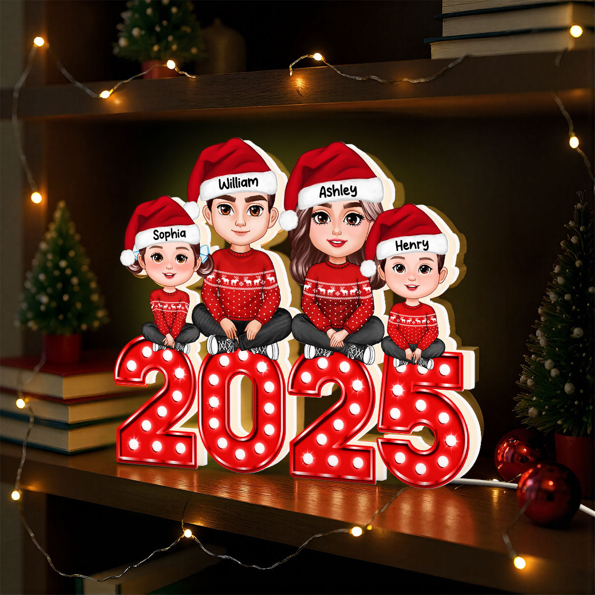 Christmas Family Forever Together Personalized LED Light Box, Heartwarming Christmas Decoration