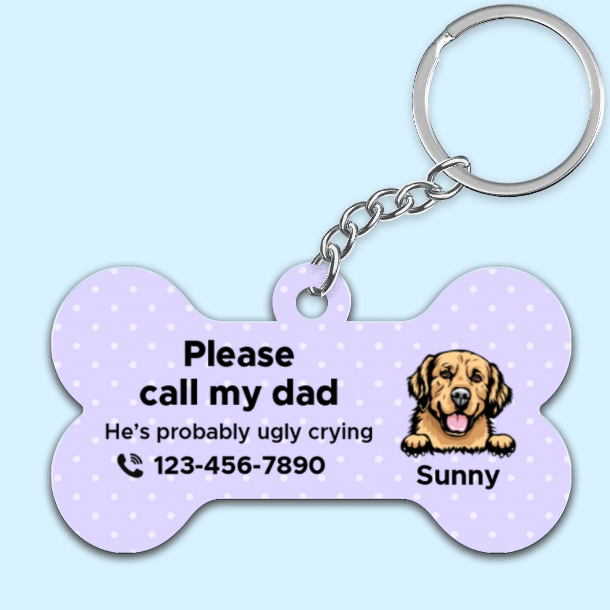 Call My Mom Peeking Dog Gift For Dog Lover Personalized Dog ID Acrylic Tag