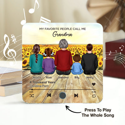 My Favorite People Call Me Nana Sunflower Field Personalized Music Fridge Magnet, Perfect Gift For Nana, Grandma