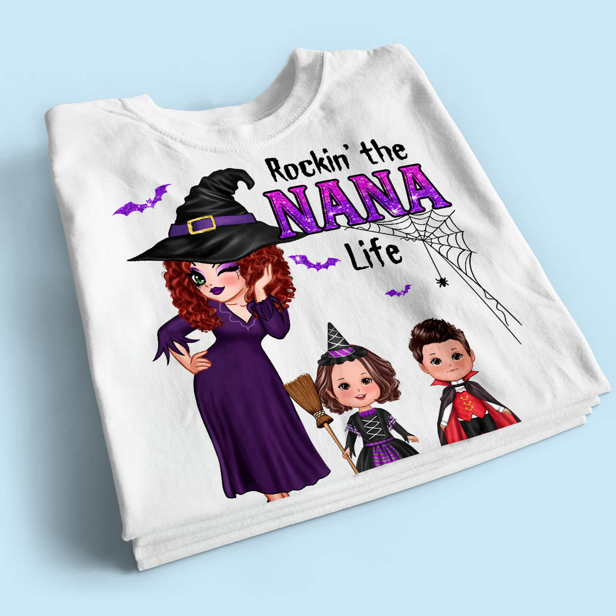 Pretty Grandma Halloween Rockin‘ The Grandma Mom Auntie Life Personalized Shirt
