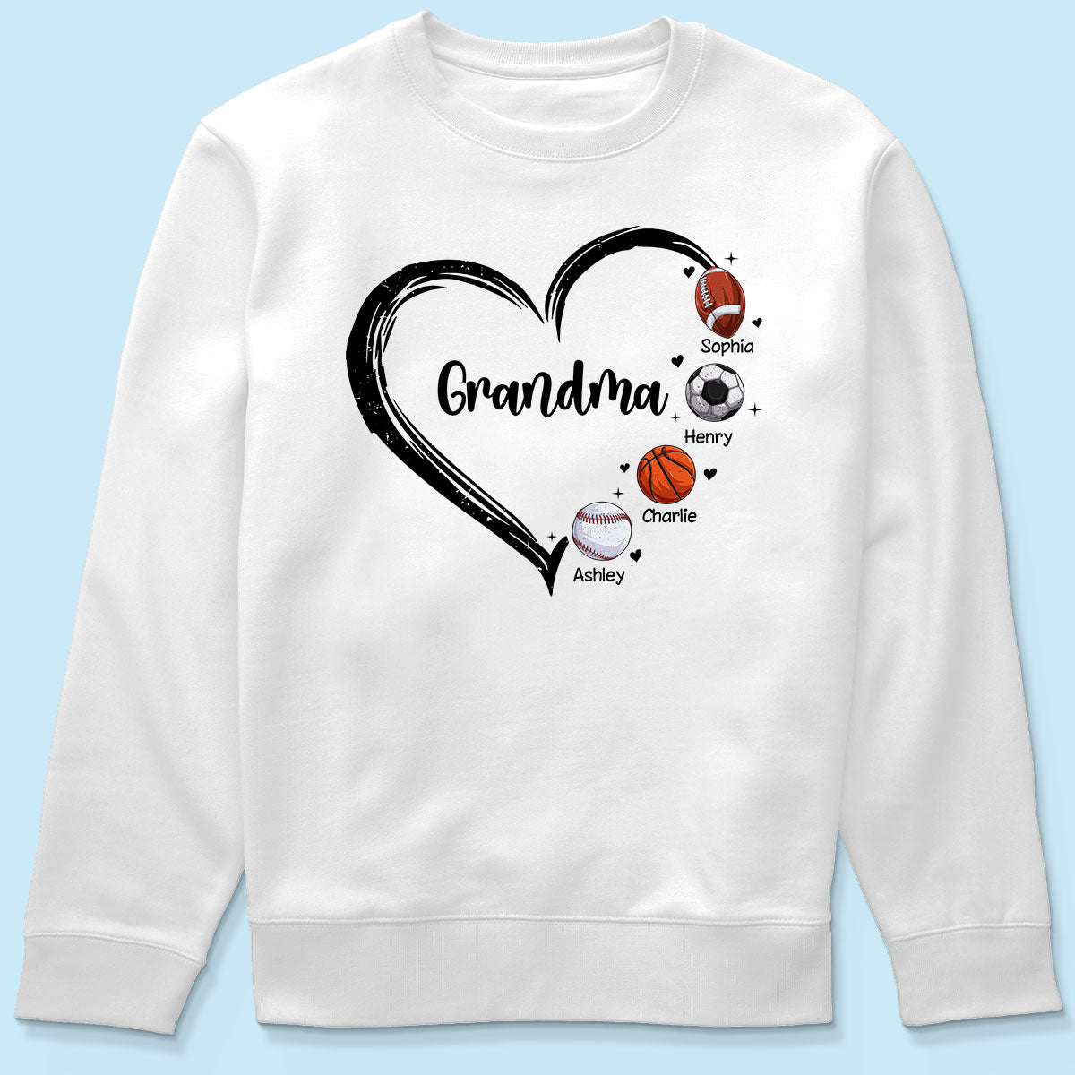 Sport Grandma Mom Heart Personalized Shirt