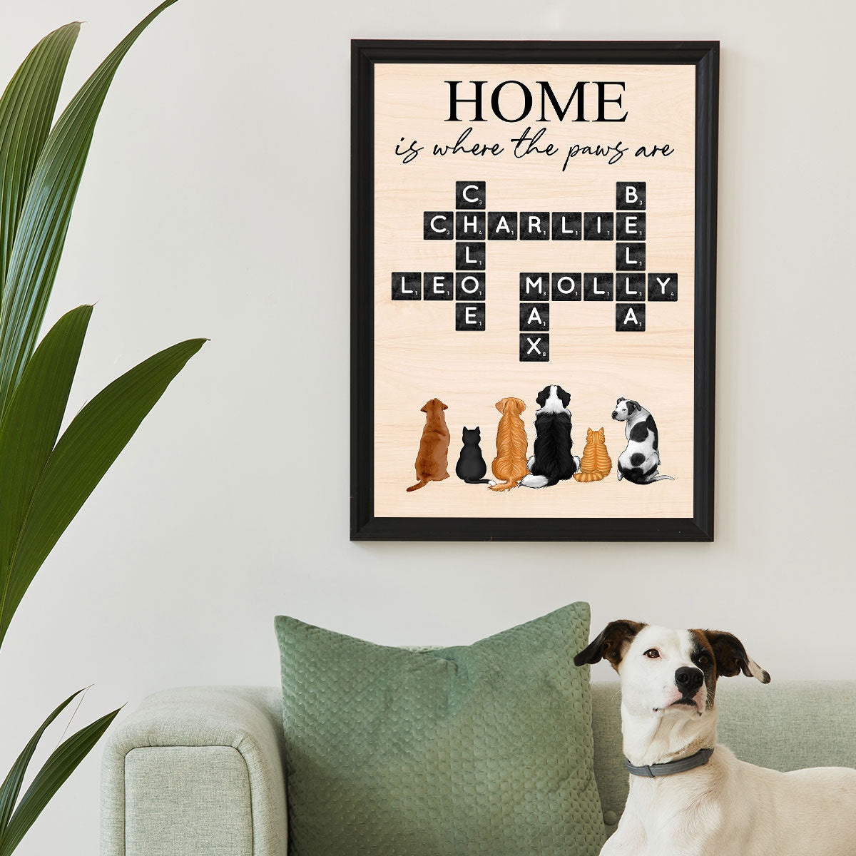 Home Is Where The Paws Are Crossword Puzzle Art Pet Lover Home Decor Personalized Poster