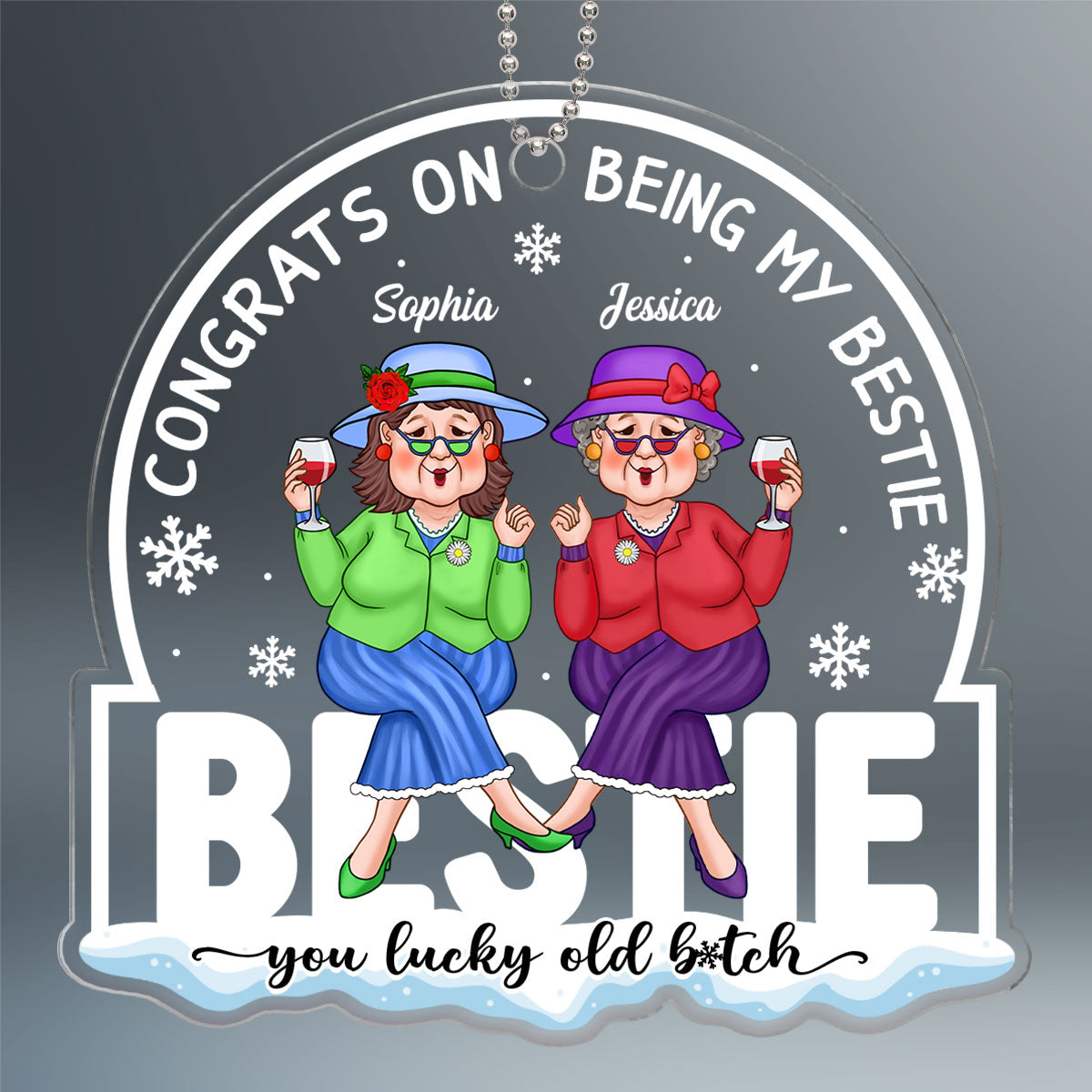 Congrats On Being My Friend Christmas Gift For Best Friend Personalized Acrylic Ornament