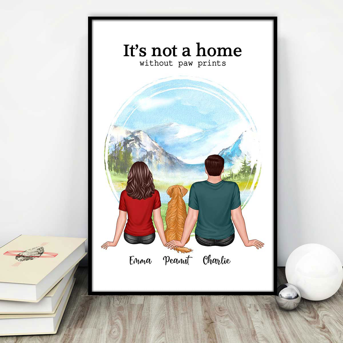 It‘s Not Home Without Paw Prints Gift For Dog Lover Cat Lover Personalized Vertical Poster