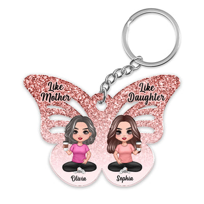 Like Mother Like Daughter Butterfly Personalized Acrylic Keychain