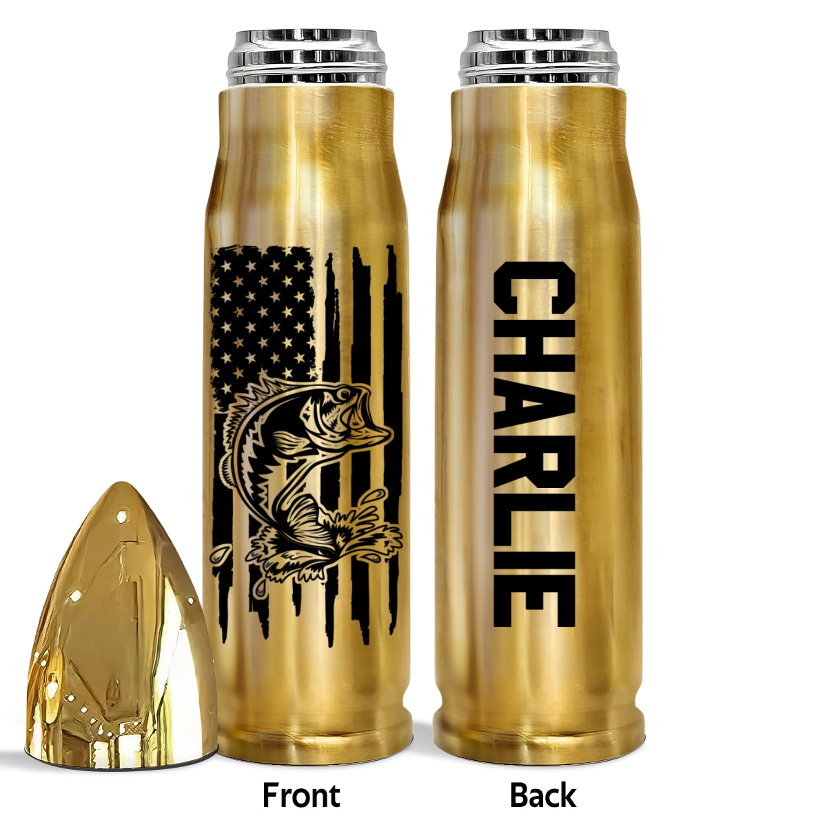Unique Gift For Men By Hobbies Camping Fishing Hunting Golf Personalized Bullet Tumbler