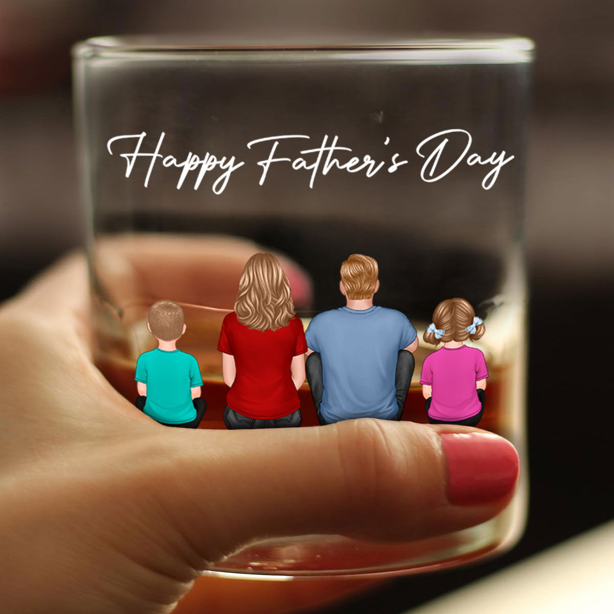 Daddy's Team Personalized Wine Glass, Heartfelt Father's Day Gift For Dad