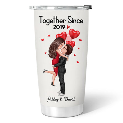 Doll Couple Hugging Kissing Gift For Him For Her Personalized Tumbler