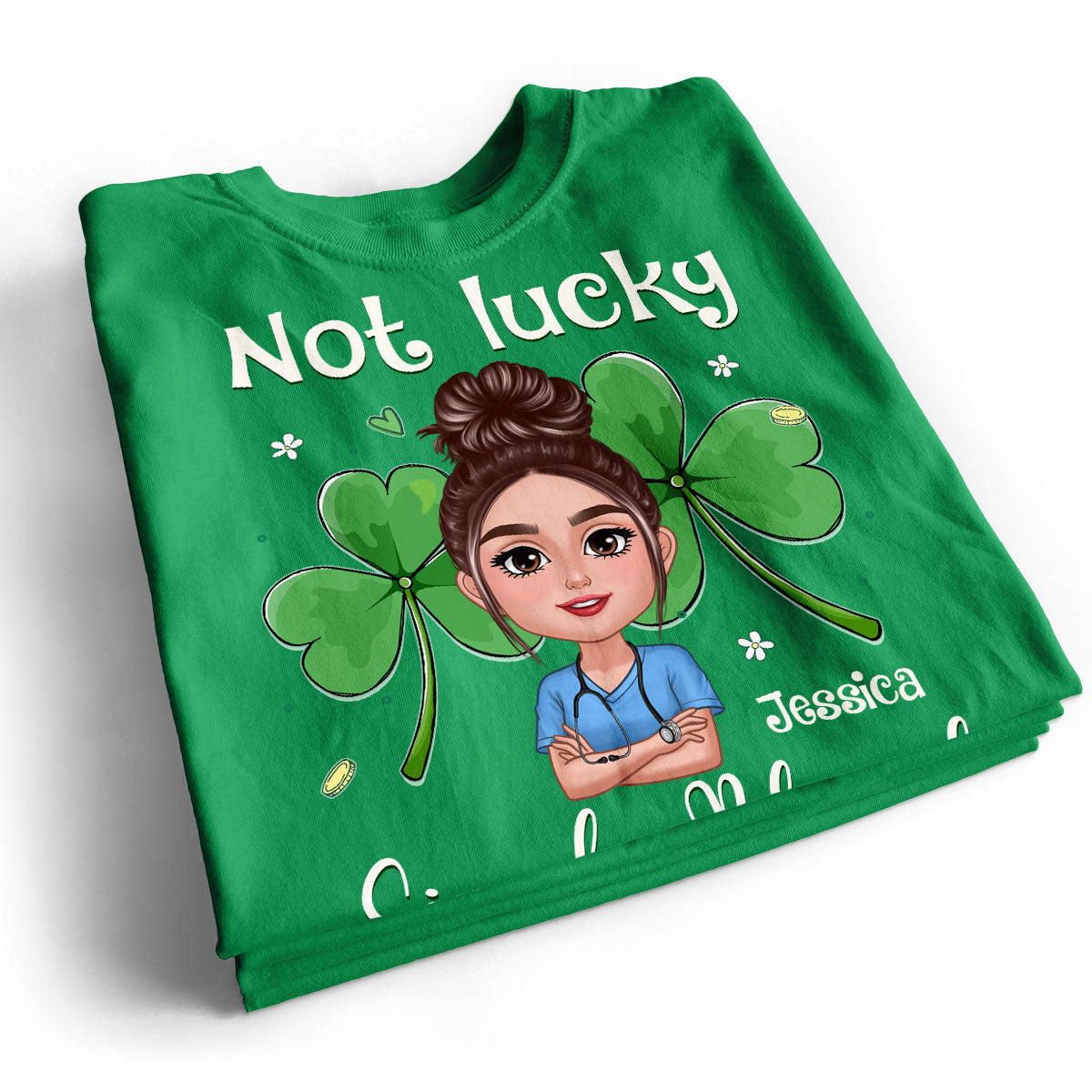 Not Lucky Simply Blessed Nurse Life St. Patrick's Day Personalized Shirt