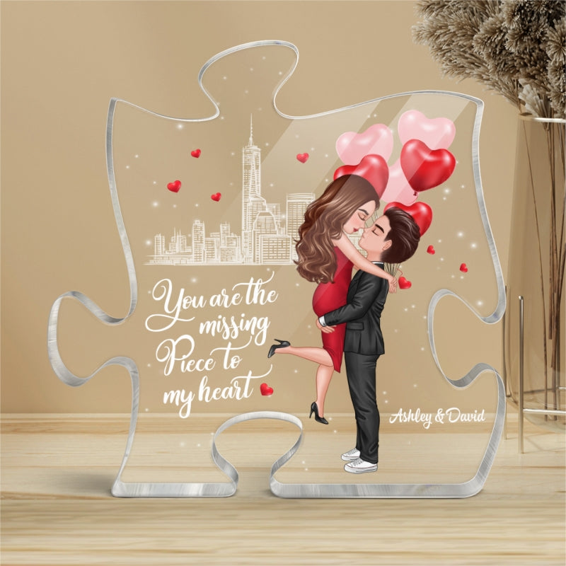 The Missing Piece To My Heart Personalized Puzzle Acrylic Plaque