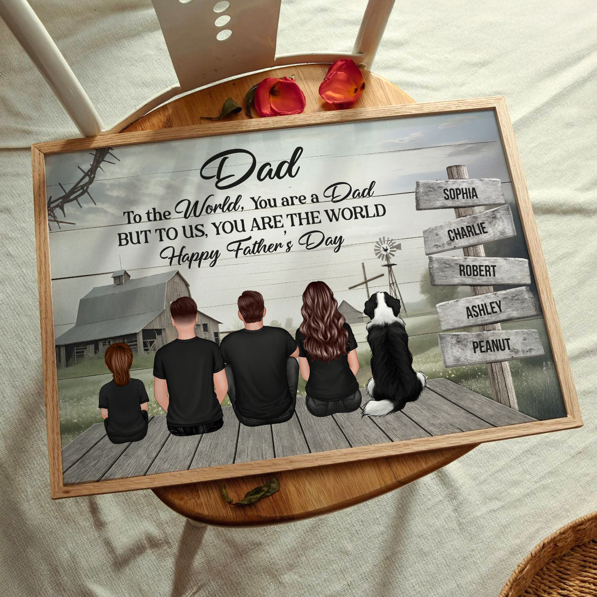 Christian Family Dad You Are The World Personalized Poster, Father's Day Gift For Dad