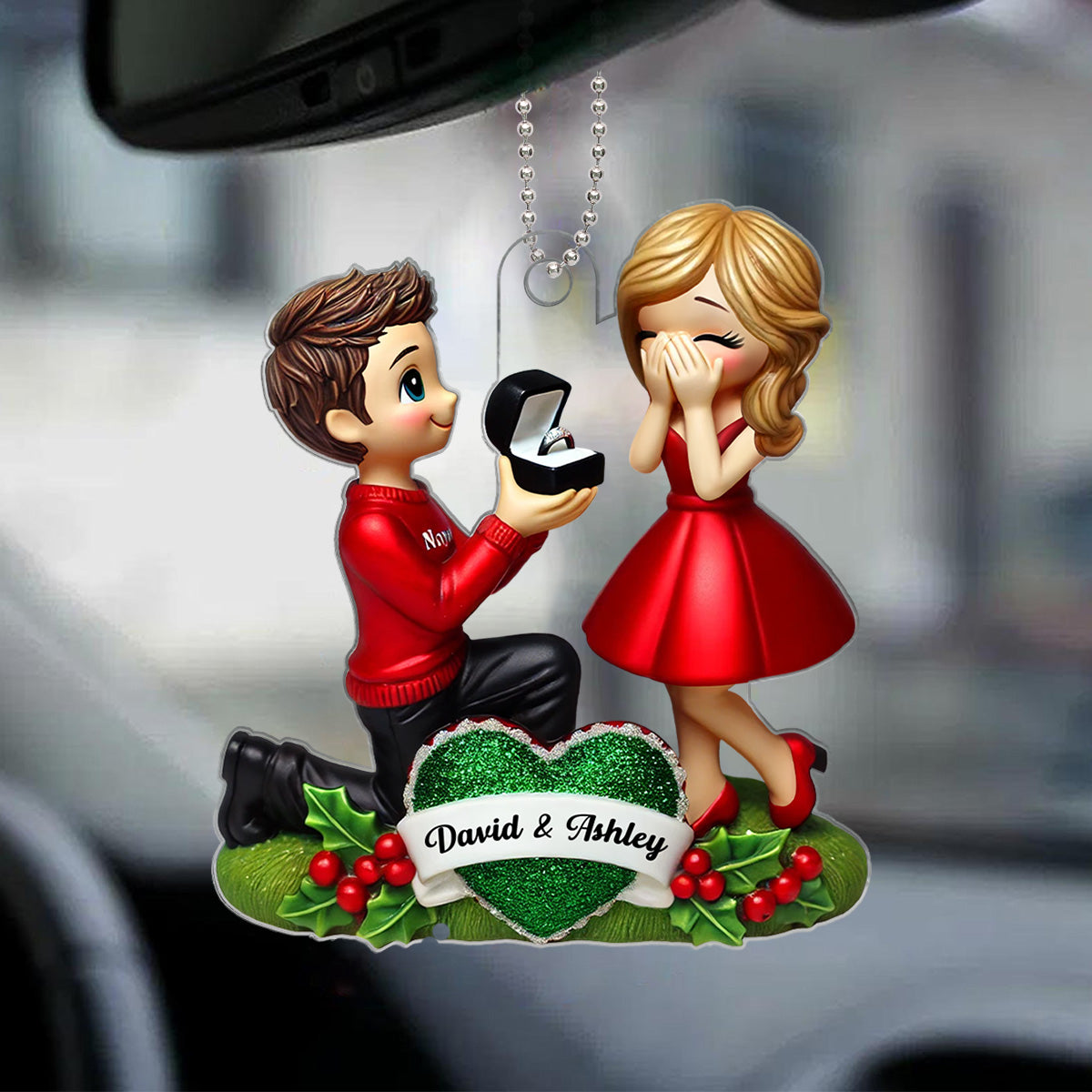 Marriage Proposal 3D Effect Ornament, - Personalized Acrylic Ornament
