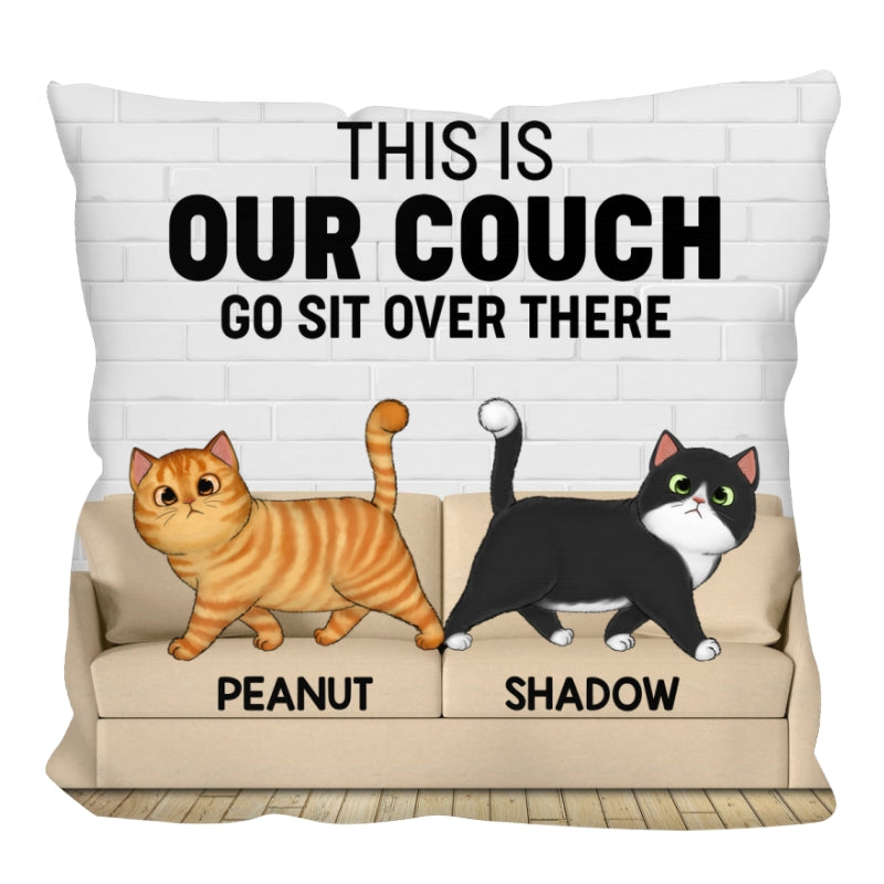This Is Our Couch Walking Fluffy Cats Personalized Pillow