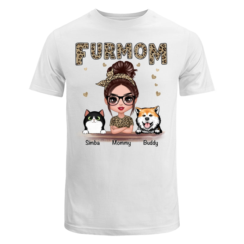 Leopard Shirt Fur Mom Dogs Cats Personalized Shirt