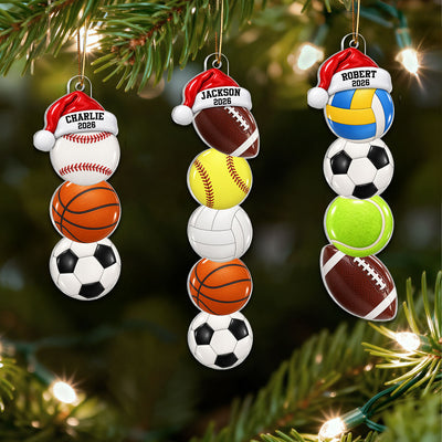 Custom Multiple Sports Player Name - Personalized Acrylic Ornament - Christmas Gift For Kid, Teen, Soccer, Basketball, Baseball, Softball, Football, Volleyball Athlete, Players, Lovers