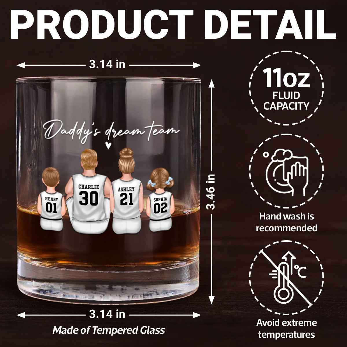 Basketball Dream Team Personalized Wine Glass Thoughtful Gift for Dad and Home Decor