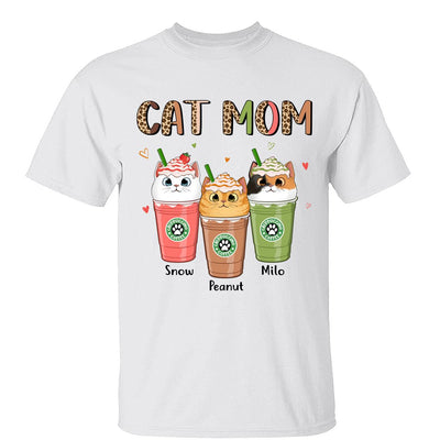 Colorful Half Leopard Cat Mom Catpuccino Coffee Personalized Shirt