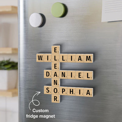 Family Crossword Art - Created In A Moment, Treasured Forever Personalized Custom Shape Acrylic Magnet